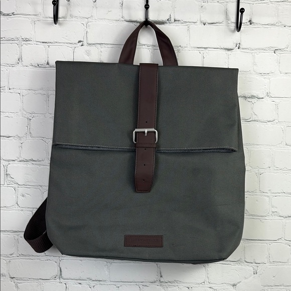Issey Miyake Handbags - ISSEY MIYAKE PARFUMS Satchel Style Foldover Grey Backpack